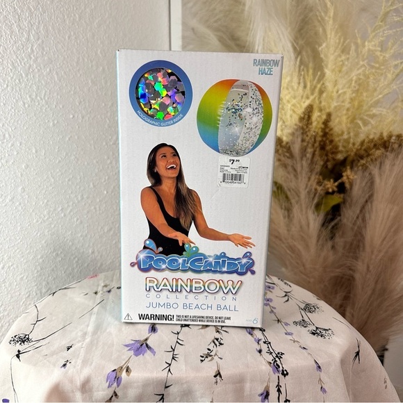 Pool Candy Other - Pool Candy Holographic Inflatable Jumbo Beach Ball Color Changing 13.75" NIB NWT